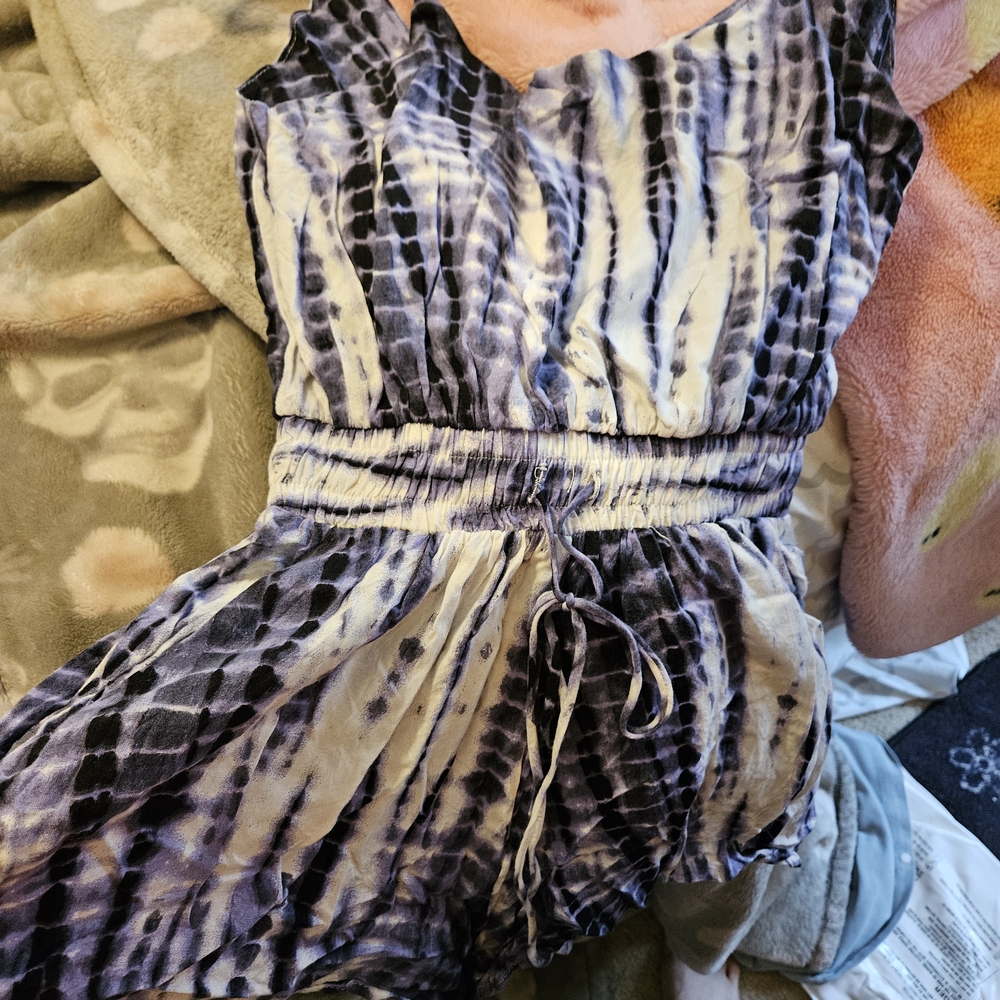 Lucy Love Blue and White Tie-Dye Dress